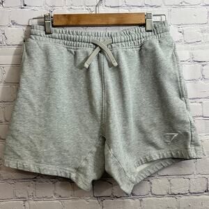 Gymshark Crest Sweat Shorts Gray Women's Small Embroidered Logo Gym Relax